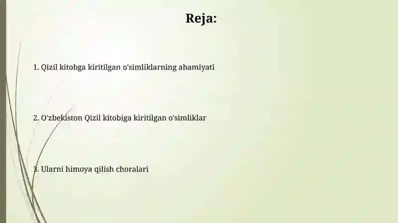 Qizil kitobga kiritilgan o'simliklar 2