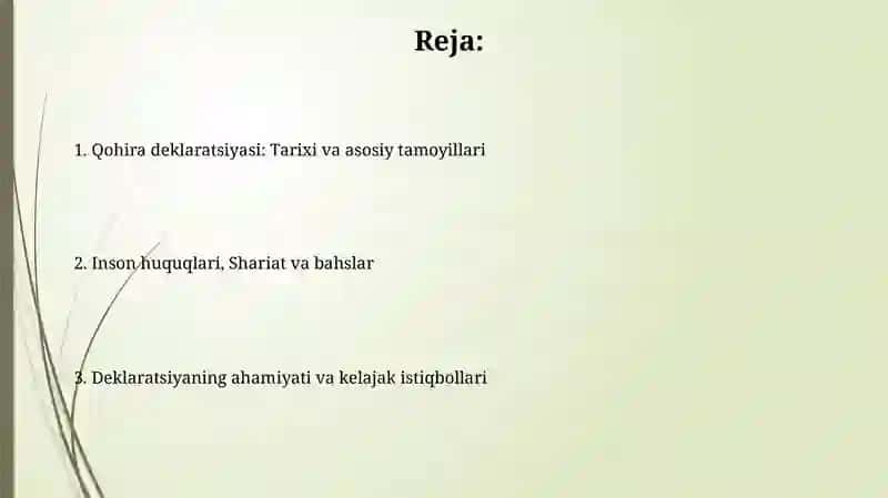 Qohira deklaratsiyasi tarixi va mazmuni 2