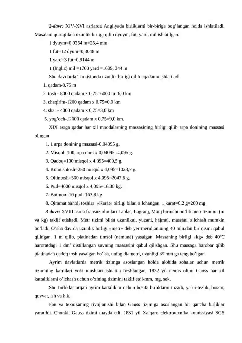 FIZIK O‘LCHОV BIRLIKLARI 2