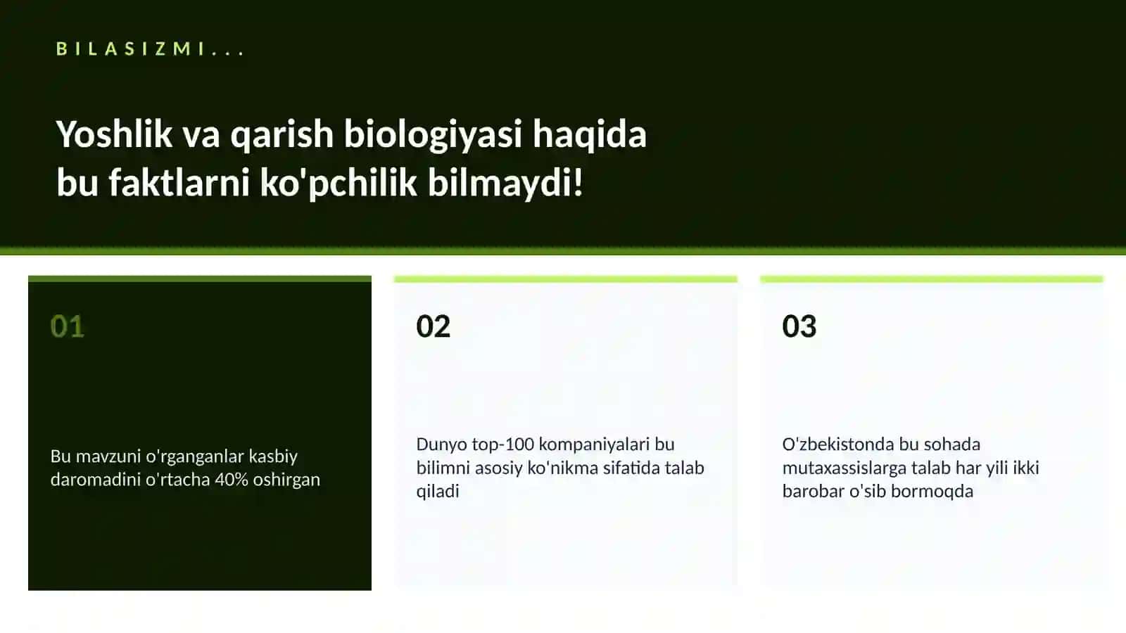 Yoshlik va qarish biologiyasi 2