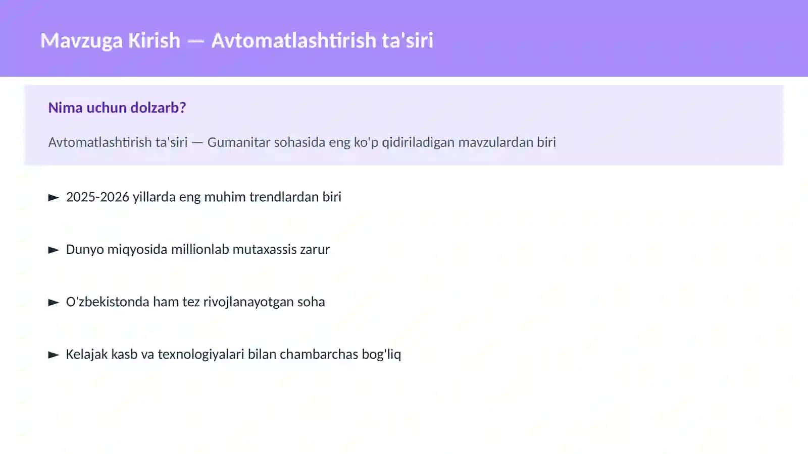 Avtomatlashtirish ta'siri 2