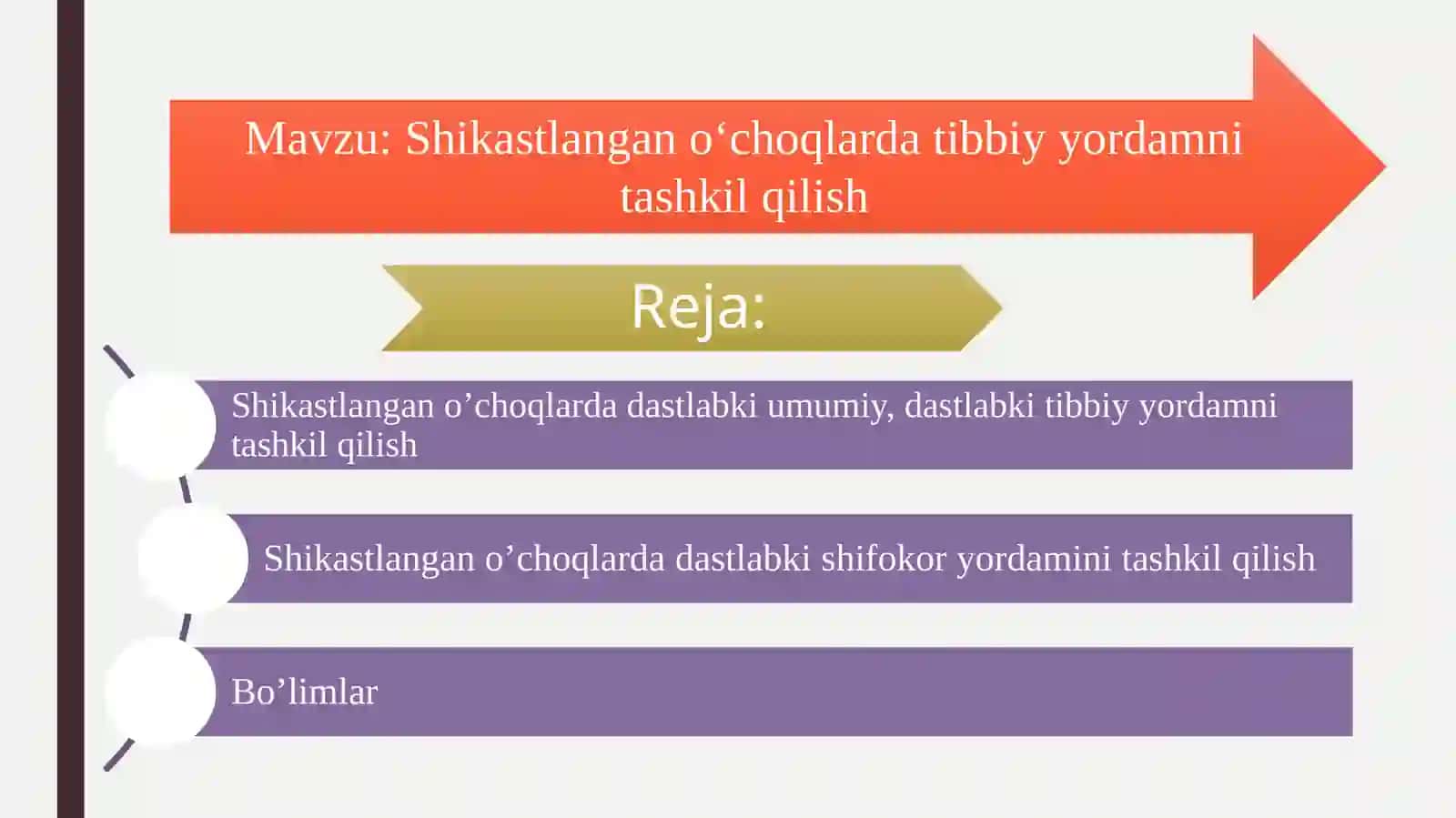 Shikastlangan o‘choqlarda tibbiy yordamni tashkil qilish 2