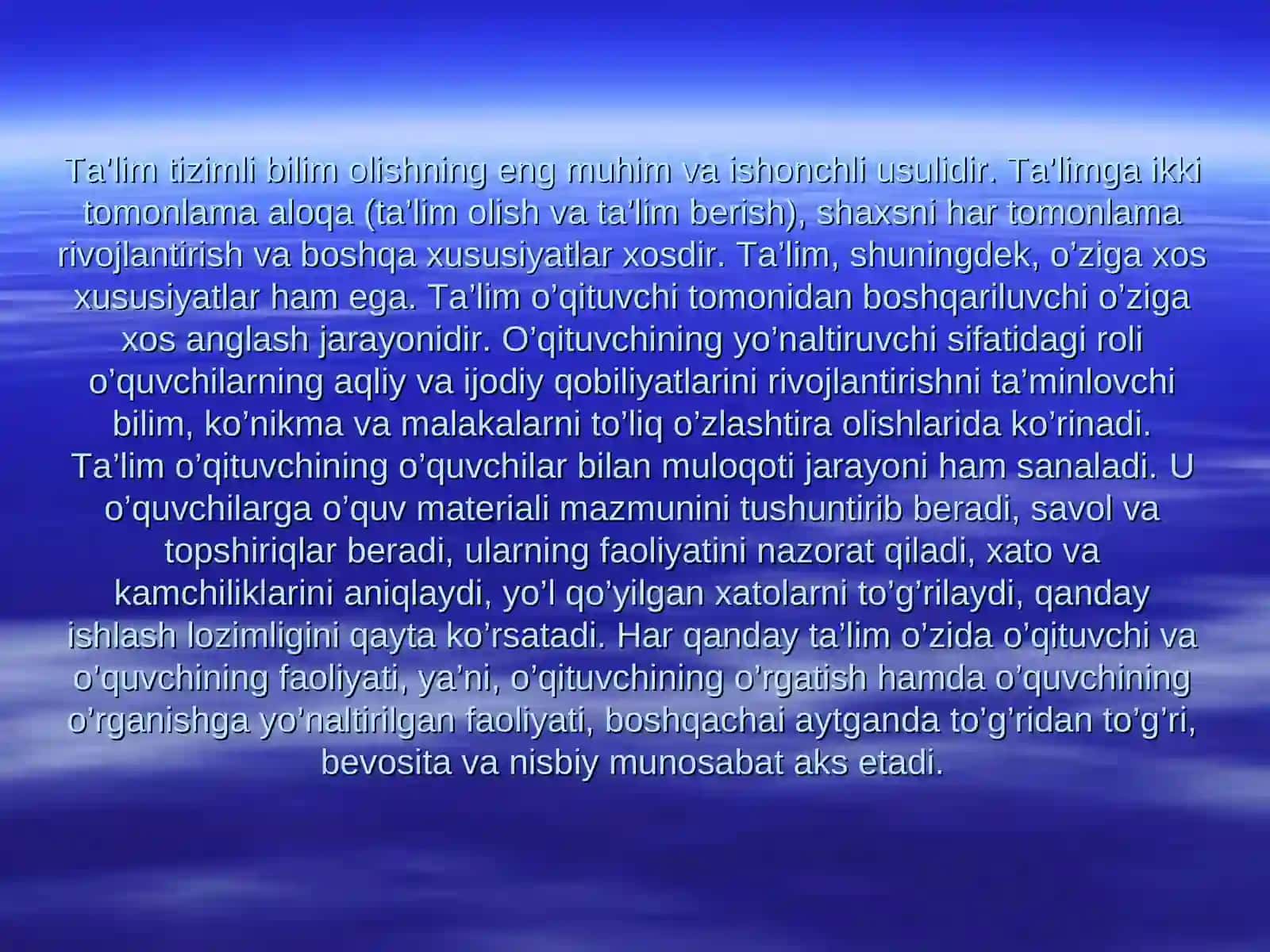 Yaxlit pedagogik jarayon 2
