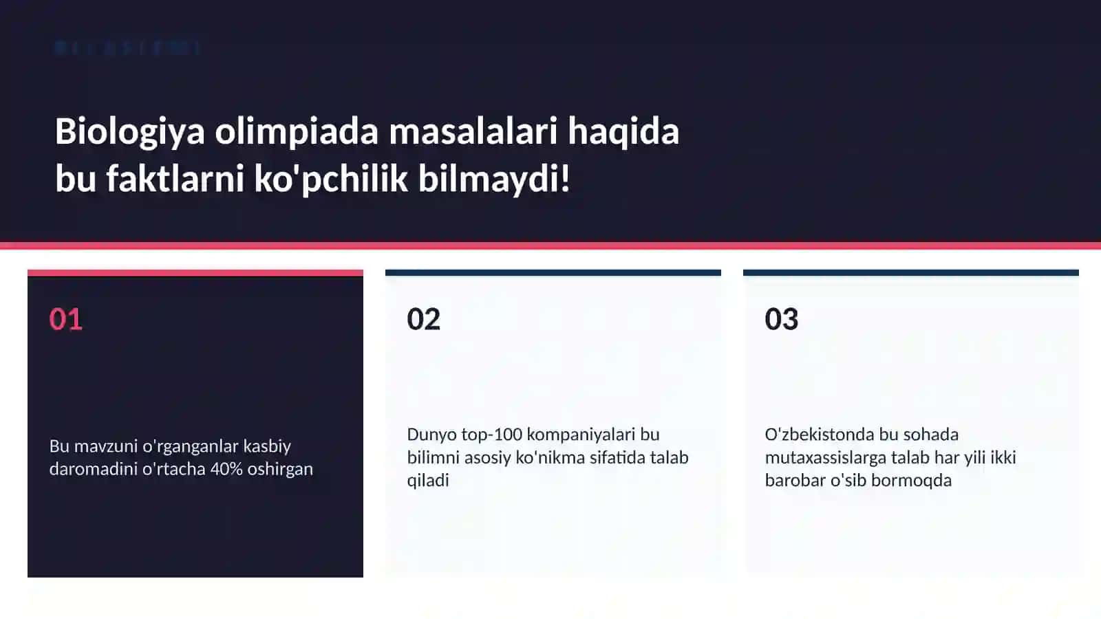 Biologiya olimpiada masalalari 2