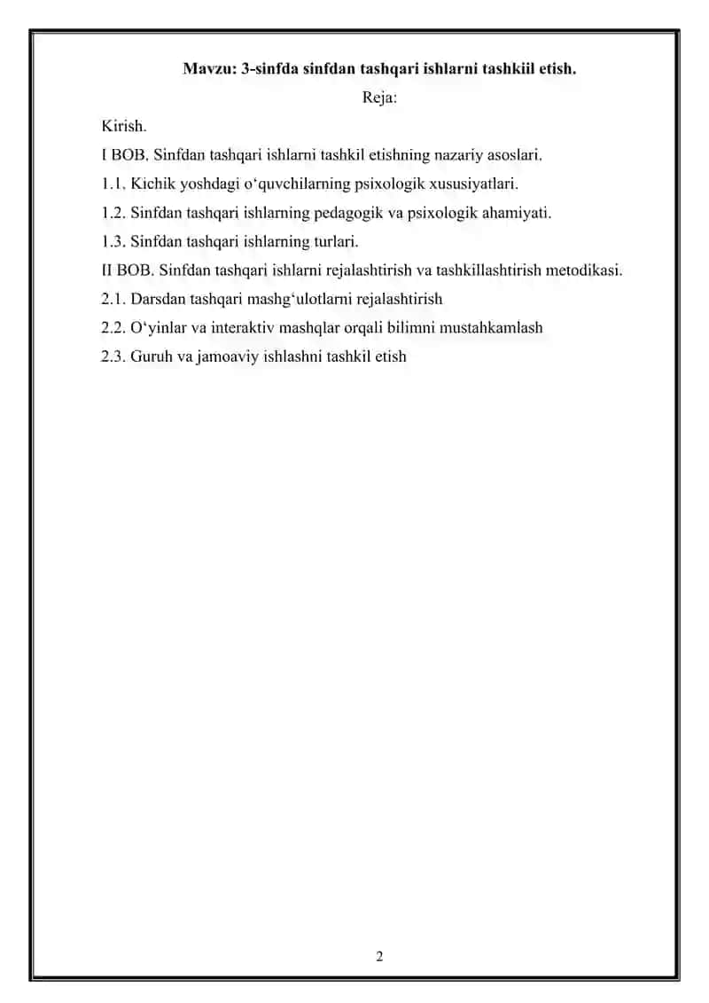 "MATEMATIKA O‘QITISH METODIKASI" 2