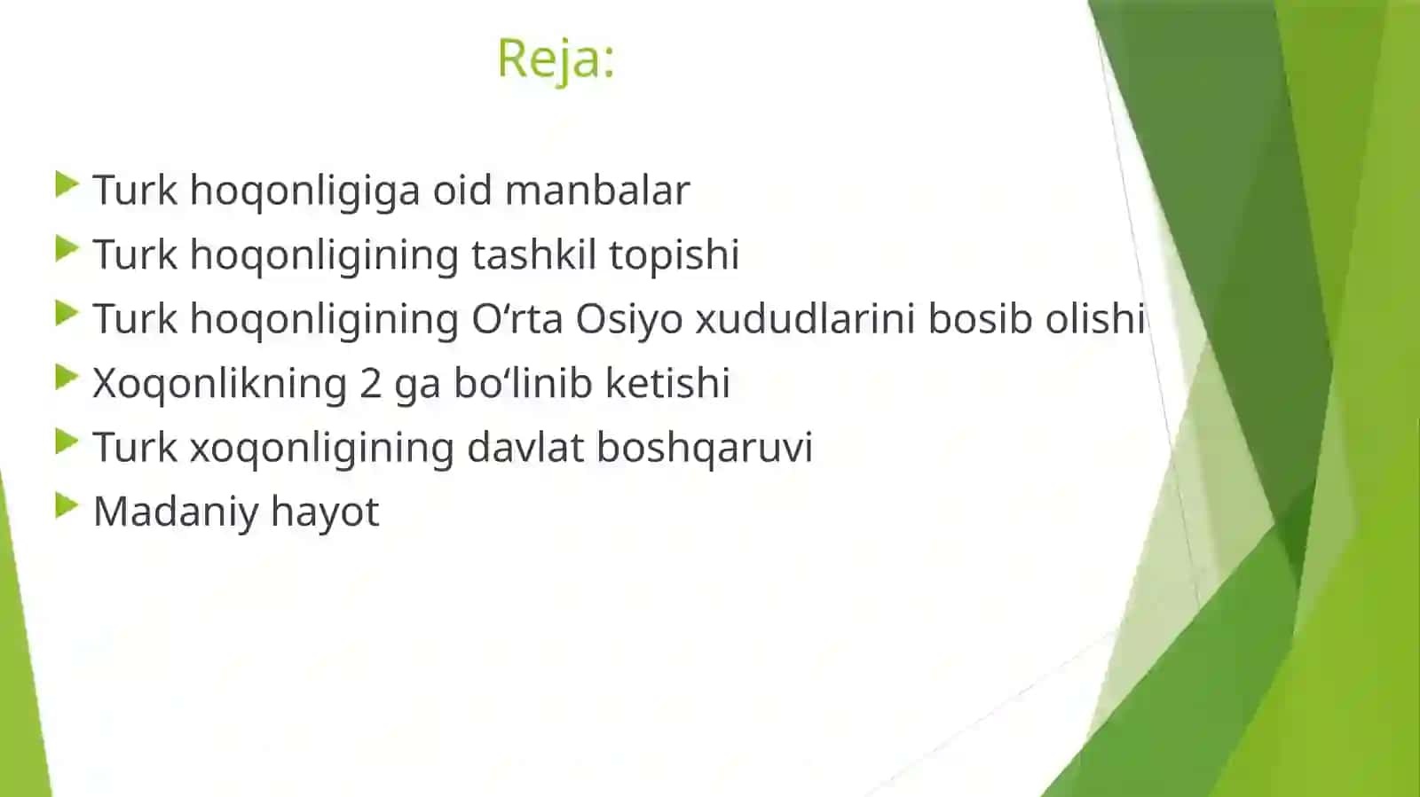 O‘rta Osiyo xududlari Turk xoqonligi davrida 2
