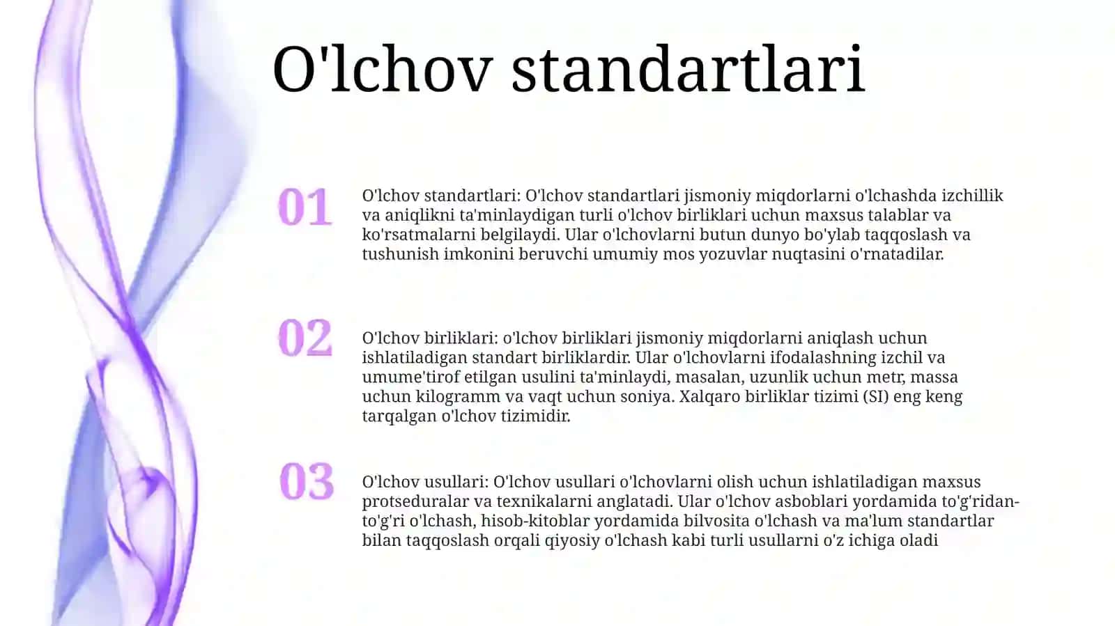O'lchov standartlari 2