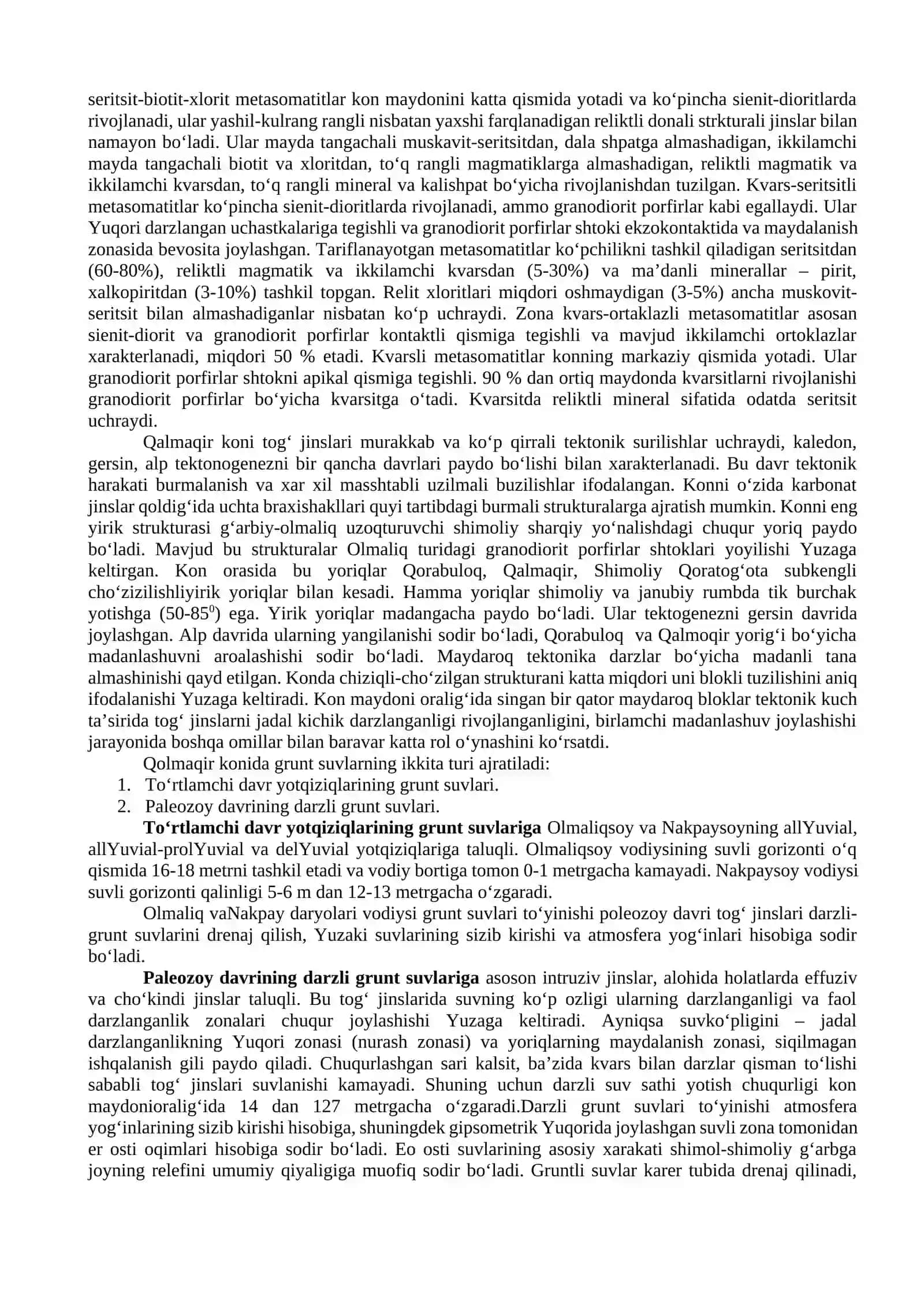 Konining geologik tuzilishini o‘rganish 2