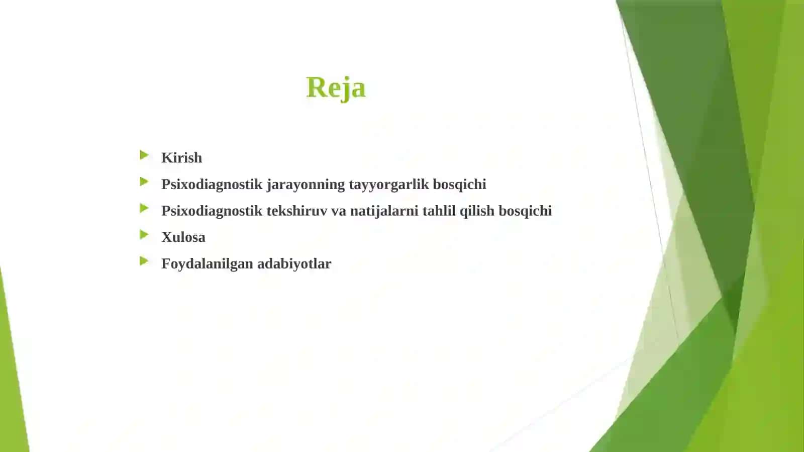 Psixodiagnostik jarayonlar bosqichlari 2