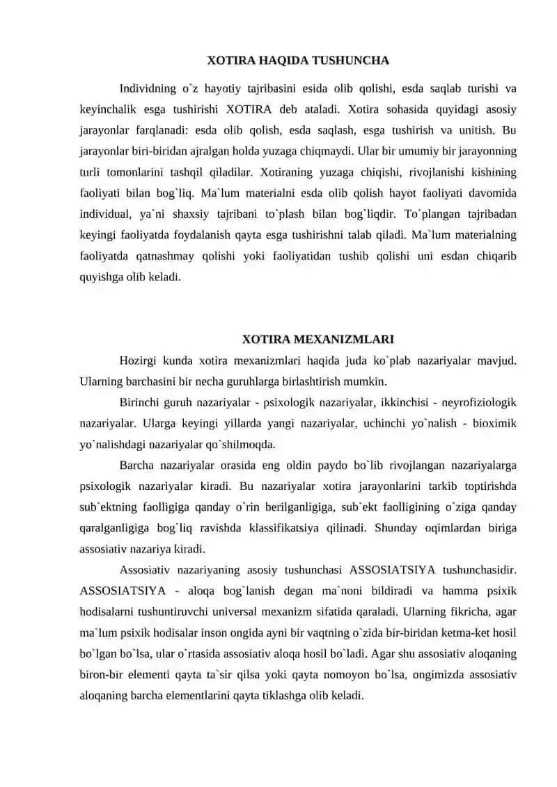 KASBIY XOTIRA 2