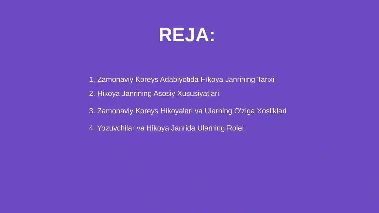 Zamonaviy Koreys Adabiyotida Hikoya Janri 2