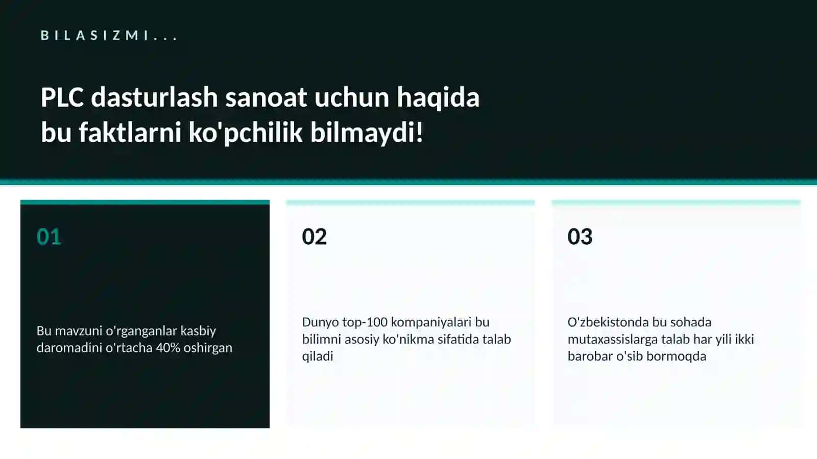 PLC dasturlash sanoat uchun 2