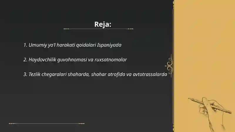 Ispaniya davlatining yoʻl harakati qoidalari 2