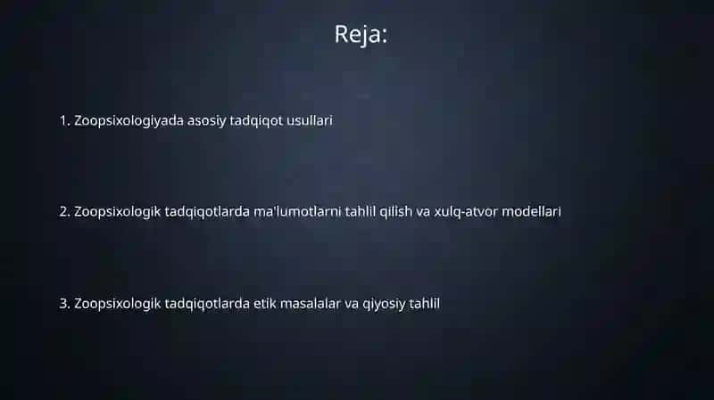 Zoopsixologiya tadqiqot qilish usullari 2