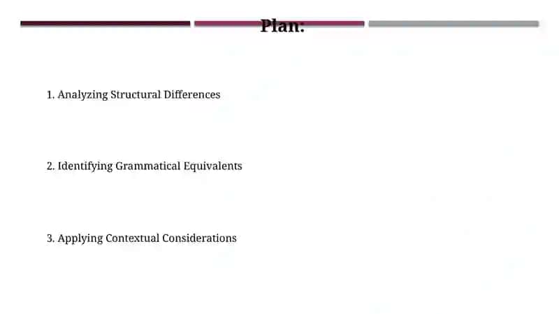 Choosing Grammatic Equivalency in Translation 2