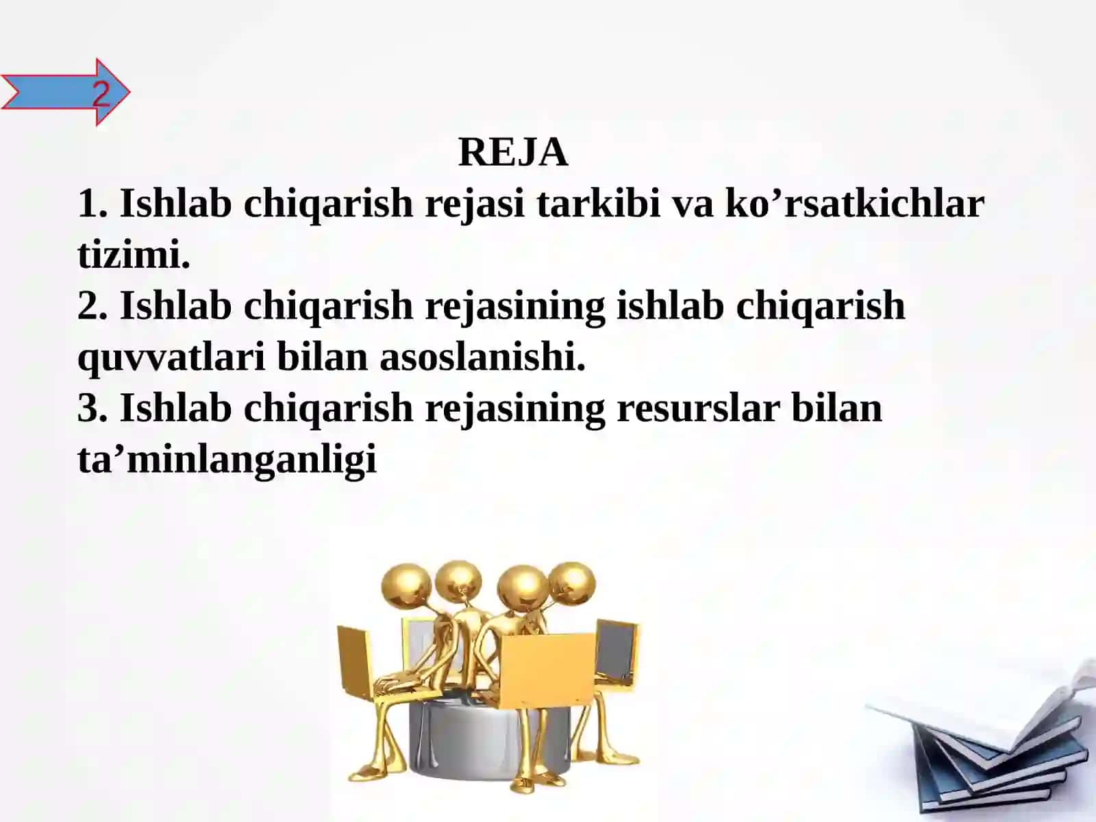 Ishlabchiqarish rejasi 2