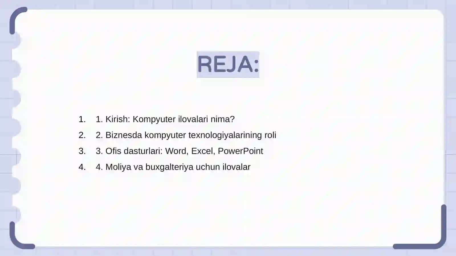 Biznesda Kompyuter Ilovalari 2