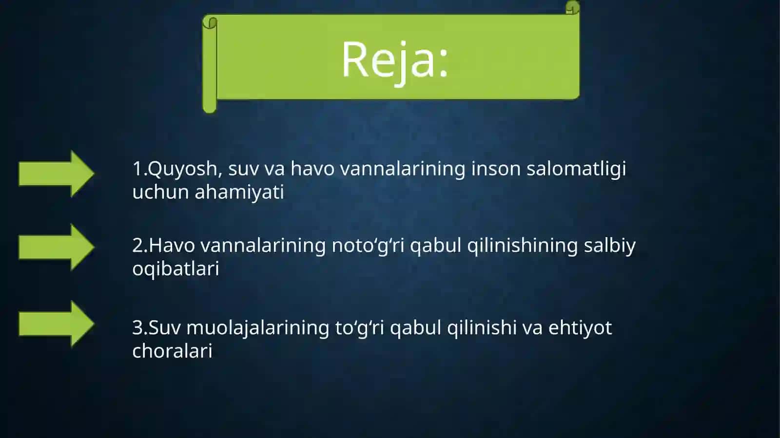 Quyosh, suv va havovannalari bilan davolash 2