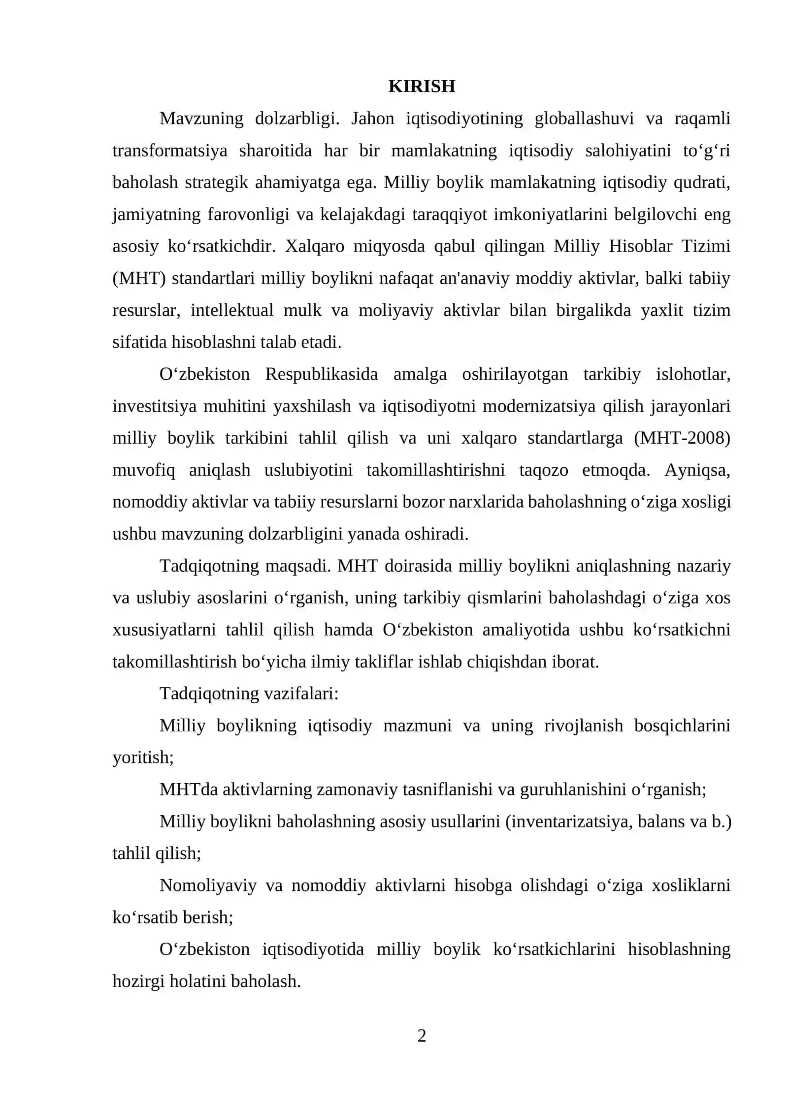 MHTDA MILLIY BOYLIKNI ANIQLASHNING O’ZIGA XOSLIGI 2