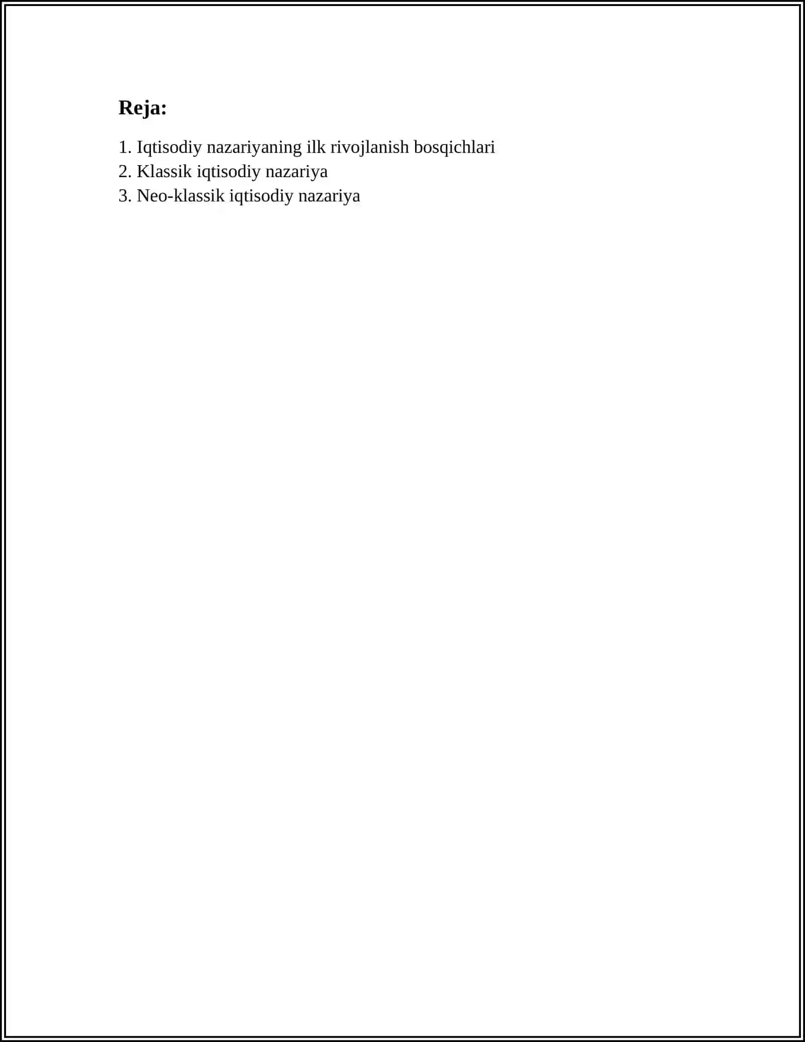 IQTISODIYOT NAZARIYASI RIVOJLANISHNING ASOSIY BOSQICHLARI 2