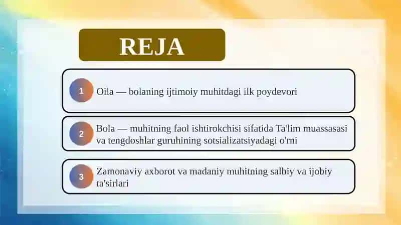 Bola rivojlanishida muhitning ta’siri 2