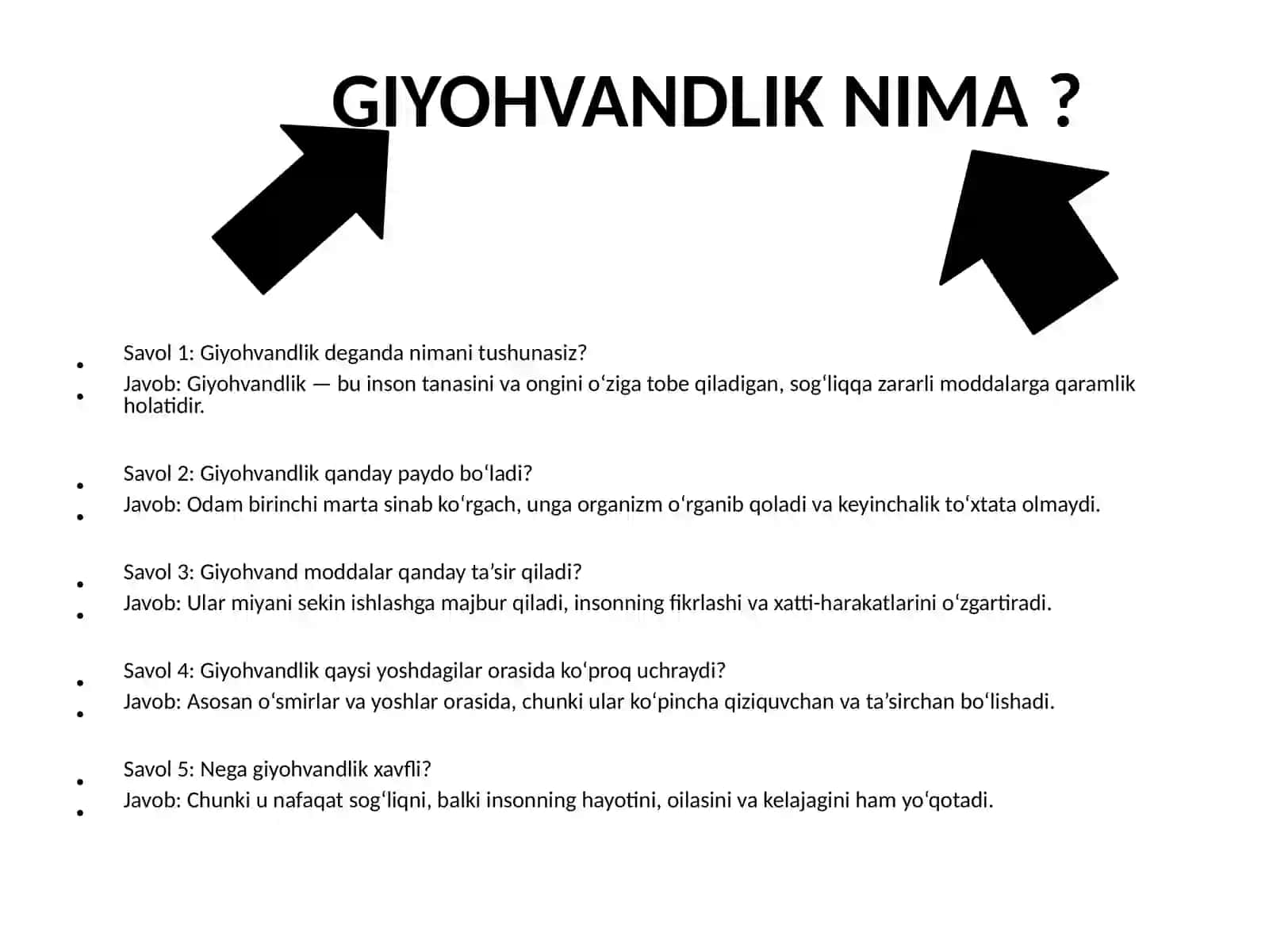 Giyohvandlik nima? 2
