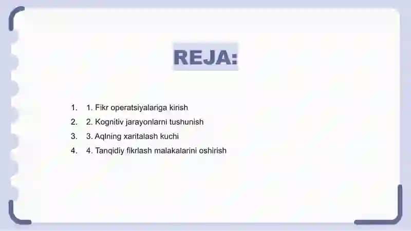 Tafakkur operatsiyalari 2