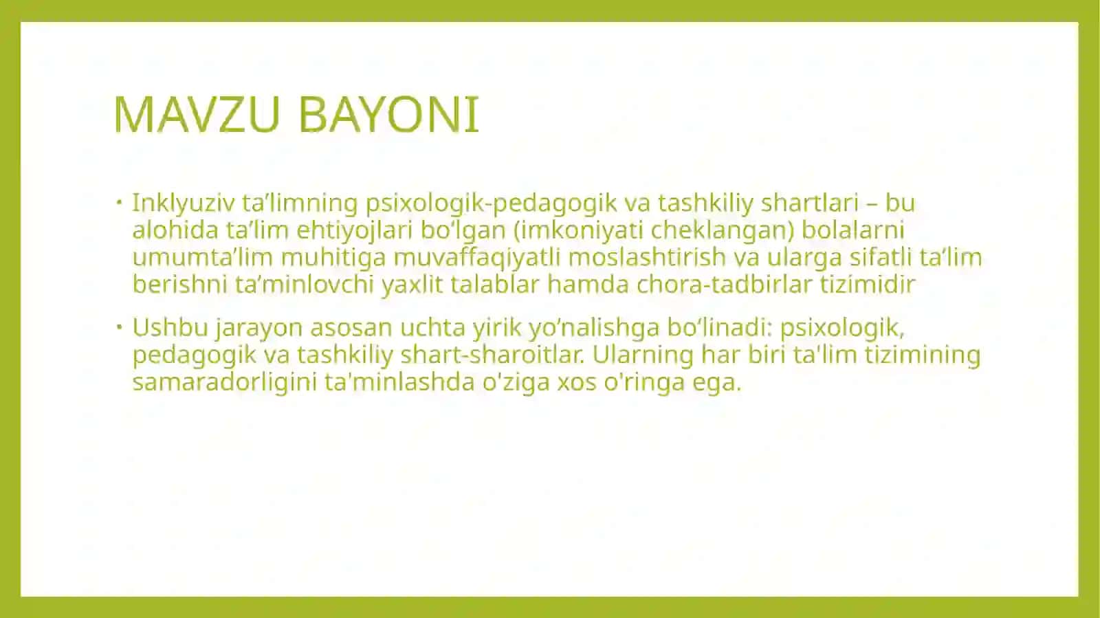 inklyuziv talimning psixalogik shartlari 2