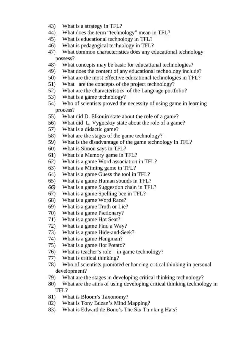 MIDTERM EXAM QUESTIONS ON TLM&ET 2