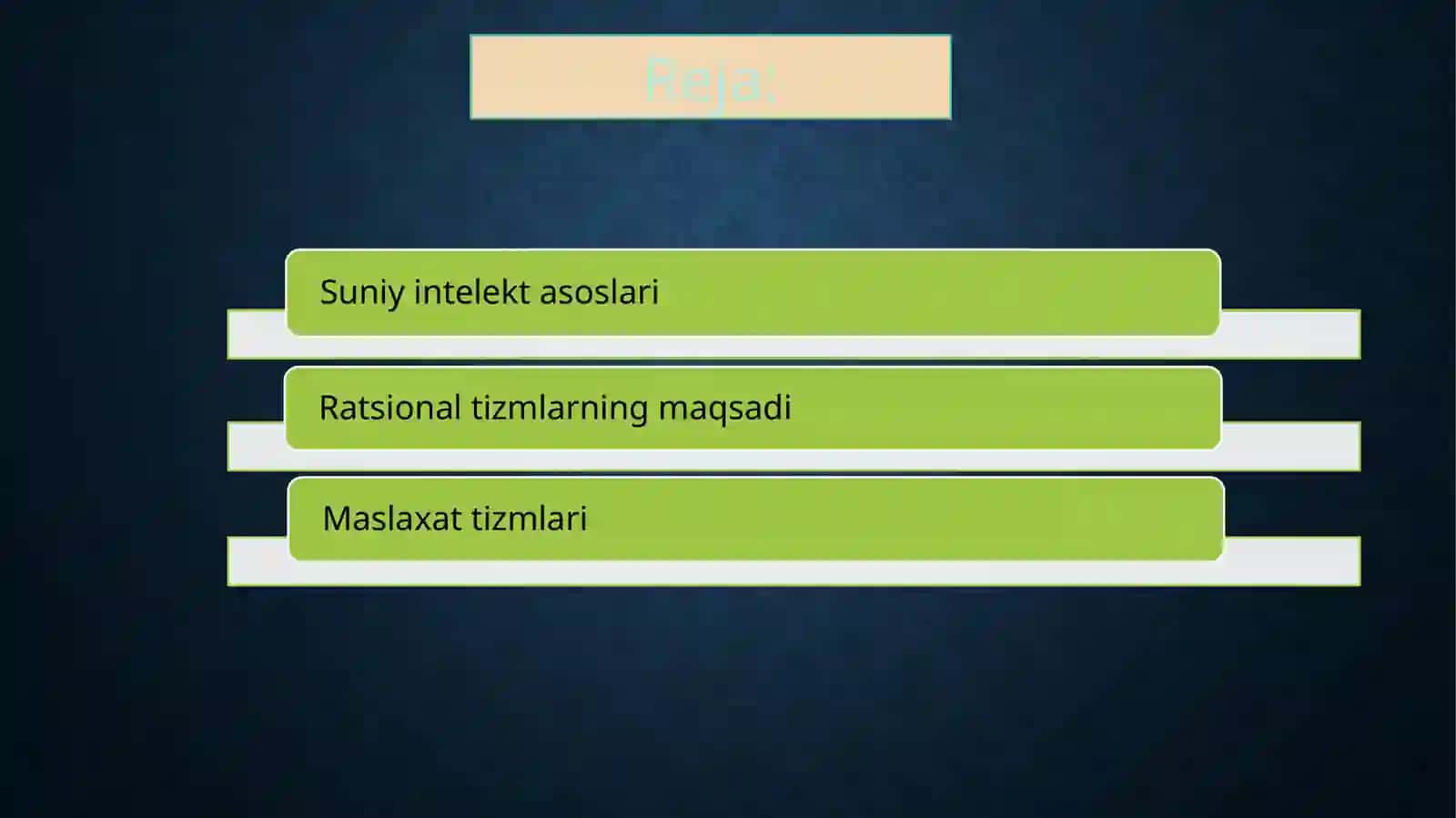 Ratsional fikrlaydigan tizmlar 2