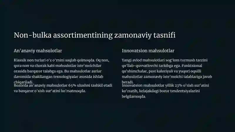 Non-bulka mahsulotlarining yangi assortimenti 2