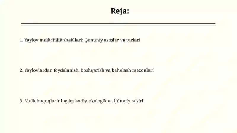Xususiy yaylov mulki 2