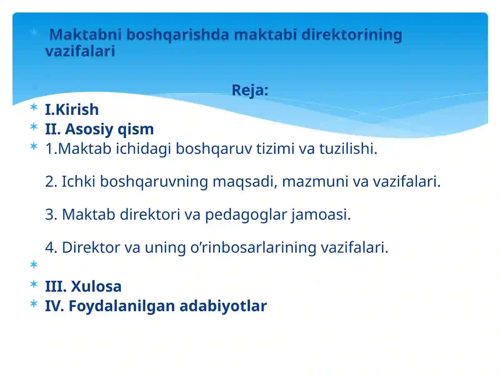 Maktabni boshqarishda maktab direktorining vazifalari 2