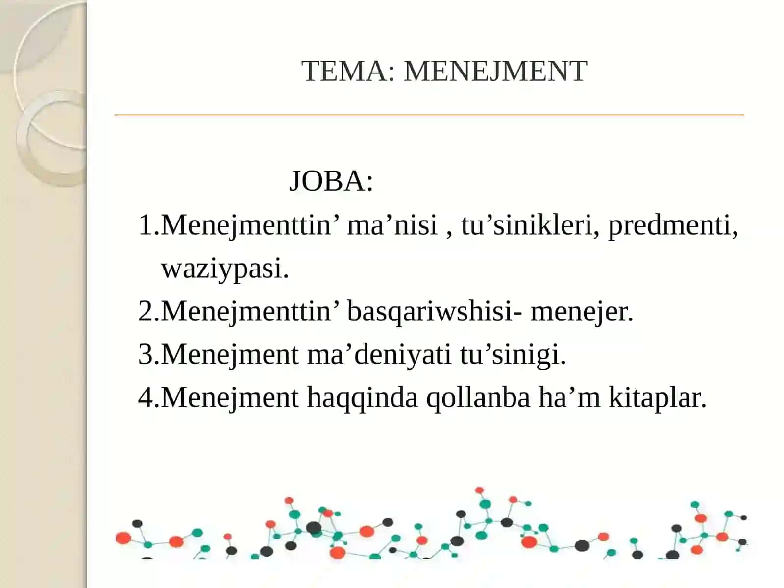 Menejment haqida ma'lumotlar 2
