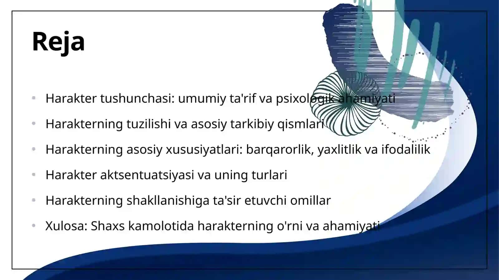 HARAKTER TUZILISHI VA XUSUSIYATLARI 2