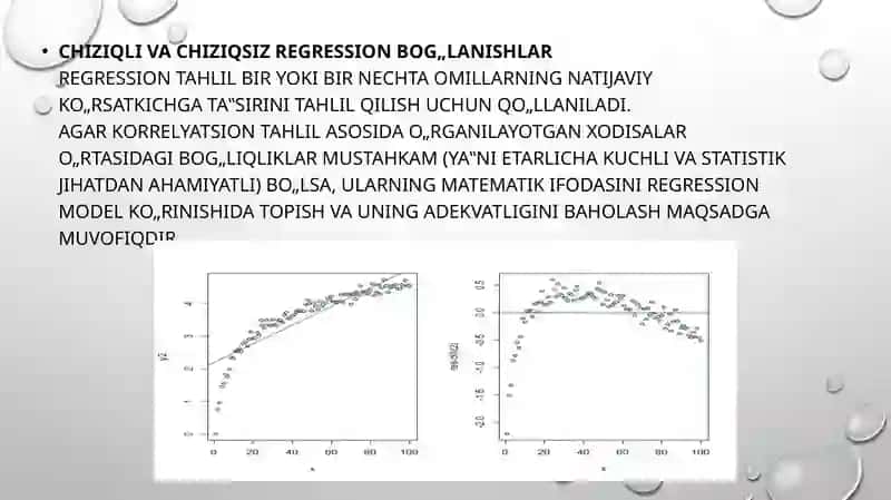 CHIZIQLI VA CHIZIQSIZ REGRESSION BOG’LANISHLAR 2