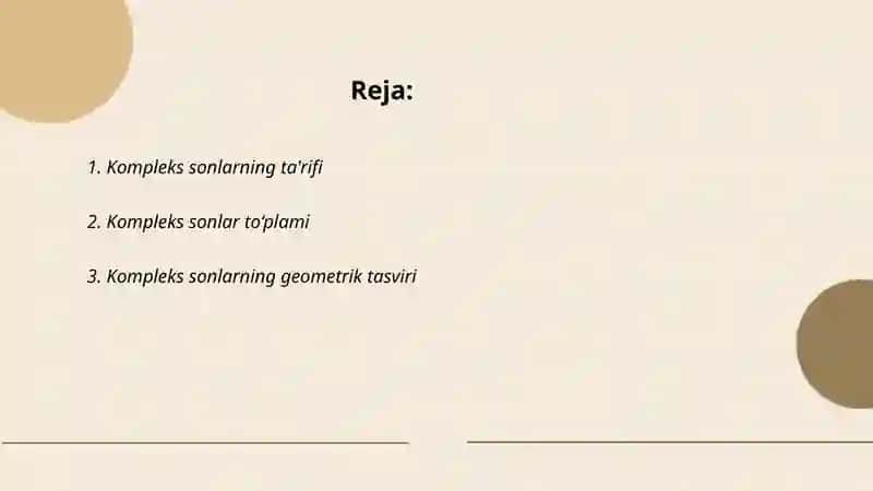 Kompleks sonlar va ular ustida amallar 2