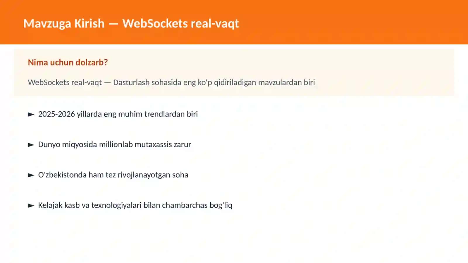 DASTURLASH | JAVASCRIPT VA WEB 2