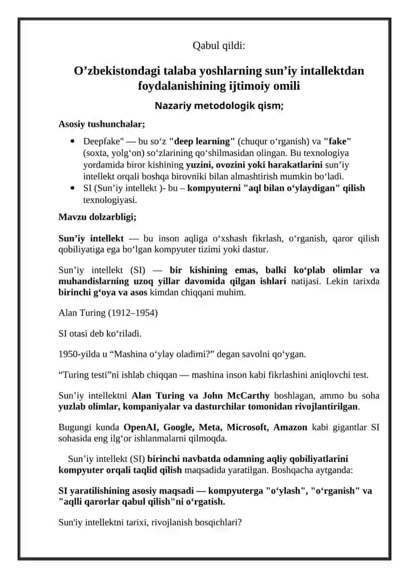 O’zbekistondagi talaba yoshlarning sun’iy intallektdan foydalanishining ijtimoiy omili 2