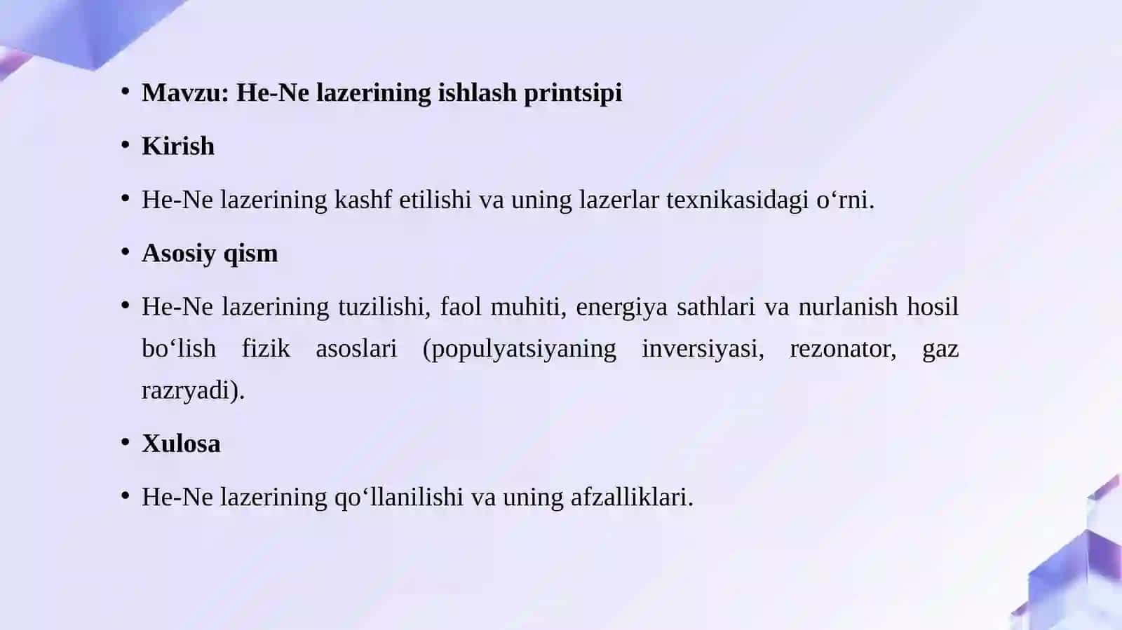 He-Ne lazerining ishlash printsipi 2