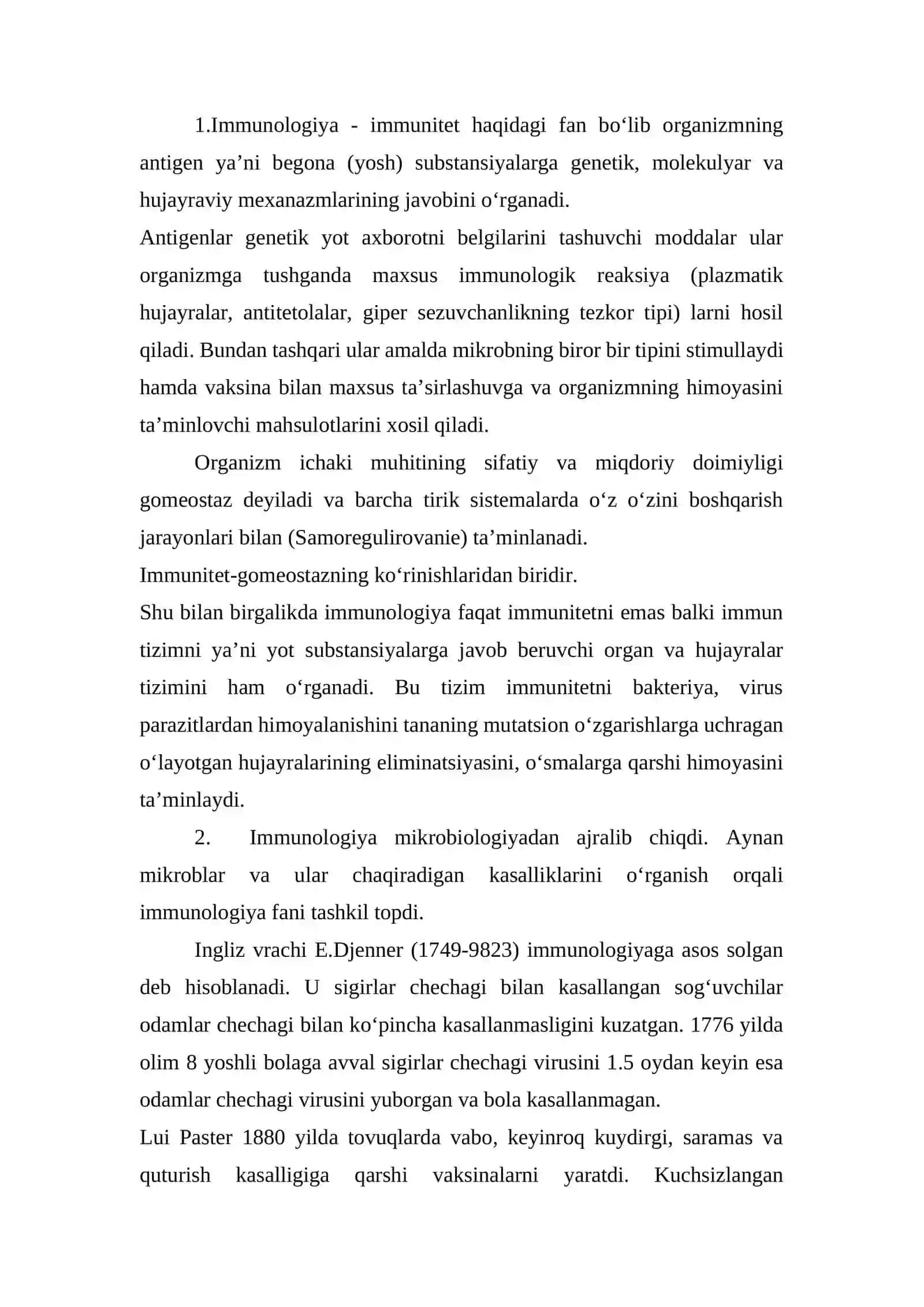 Immunologiya fanining tarixi, maqsad va vazifalari 2