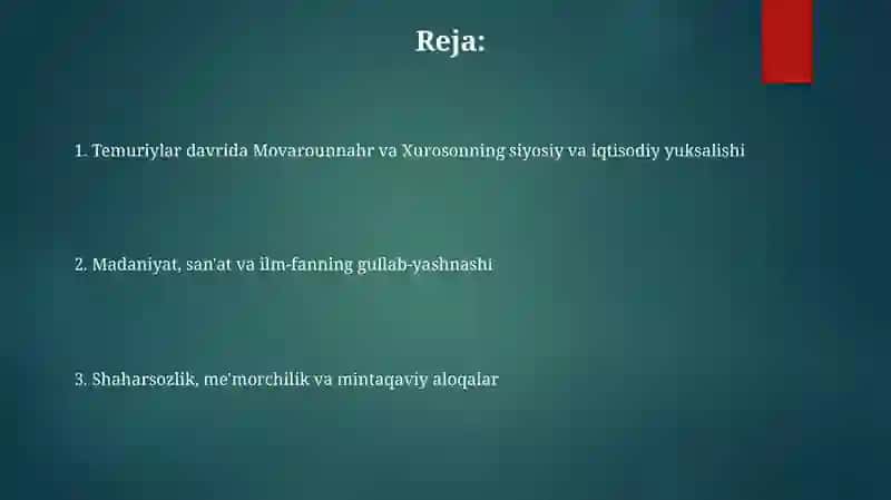 Temuriylar davrida Movarounnahr va Xuroson 2