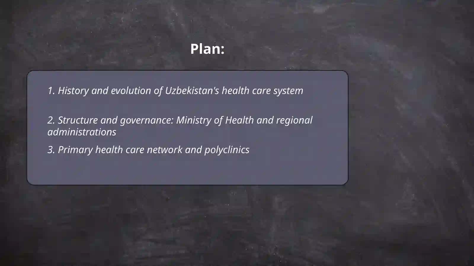 System of health care in Uzbekistan 2