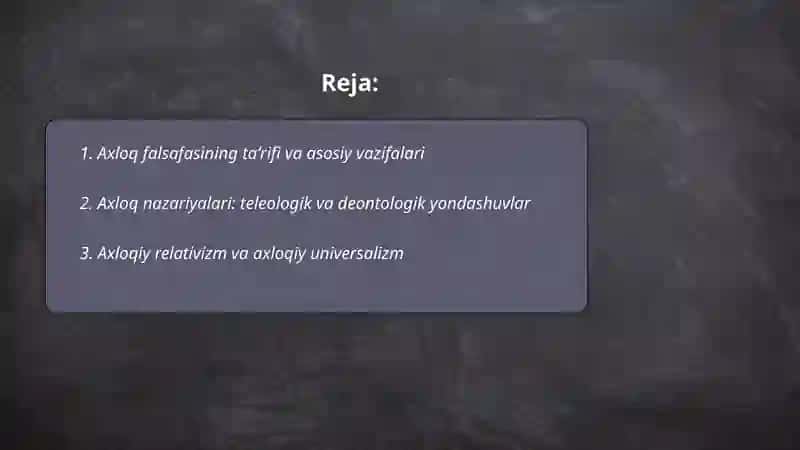 Axloq falsafasi 2