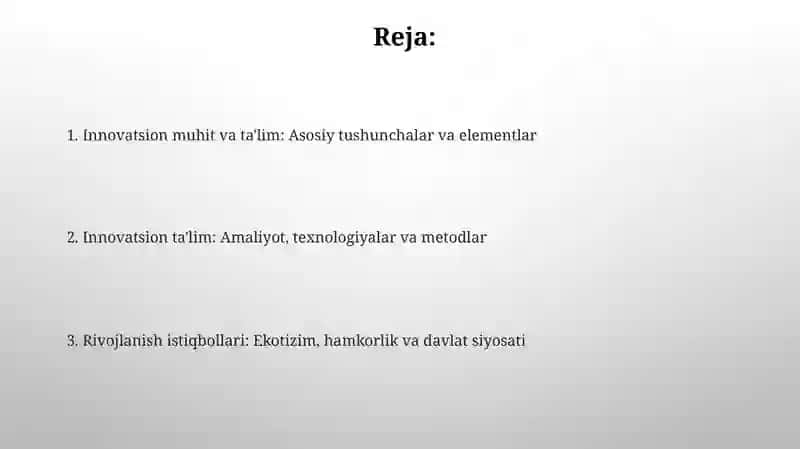 Innovatsion muhit va ta'lim 2