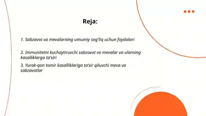 Sabzavotlar va mevalar 2