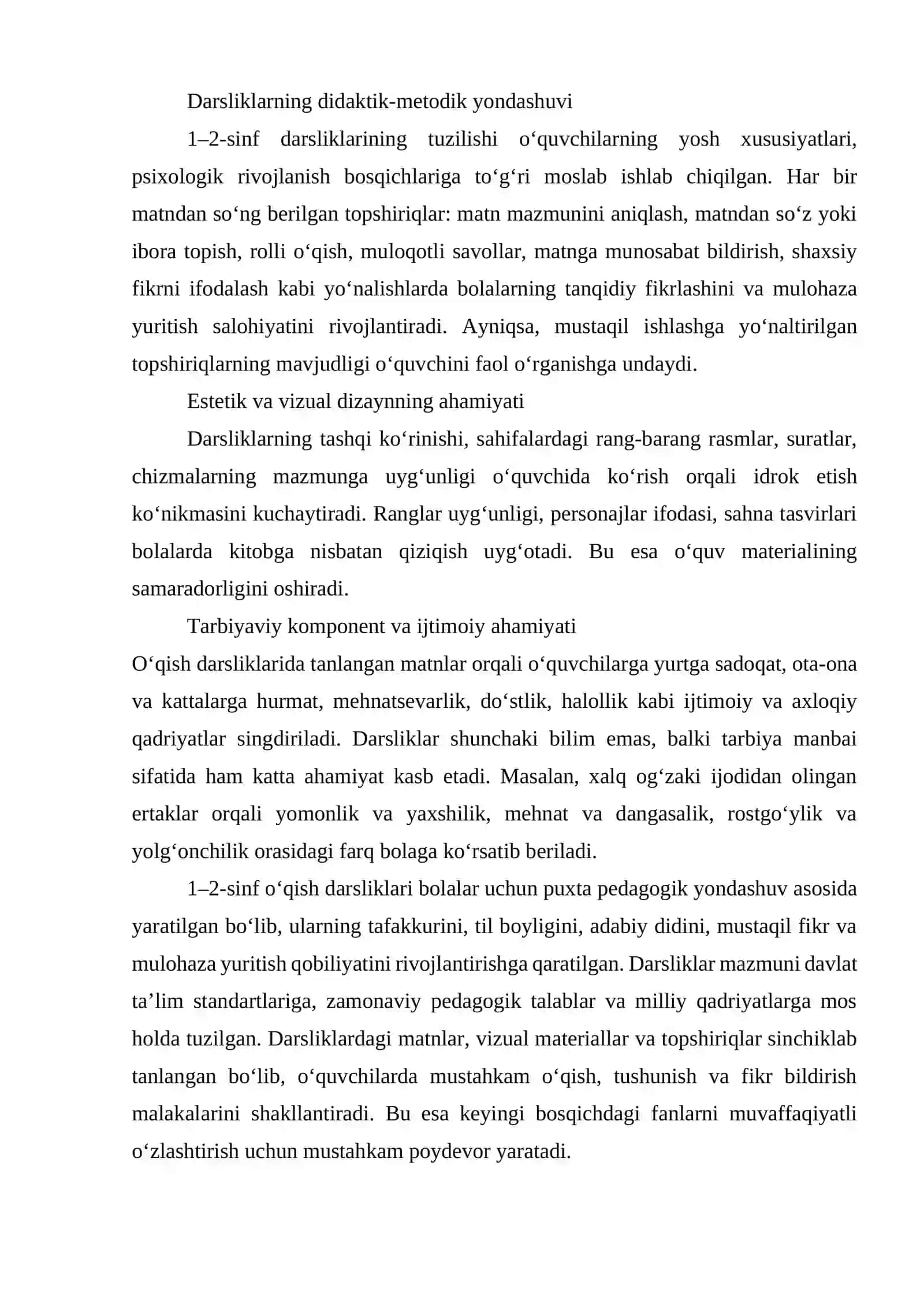 O‘QISH FANIDAGI 1–2-SINF DARSLIKLARI TAHLILI 2
