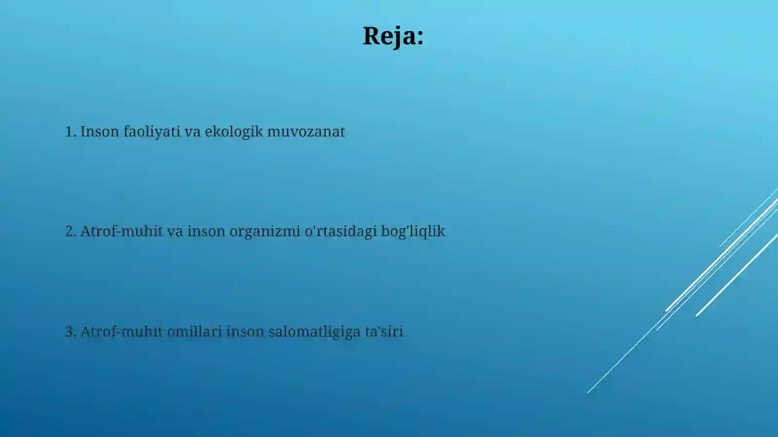 Atrof muhit va odam organizmining bogʻliqligi 2