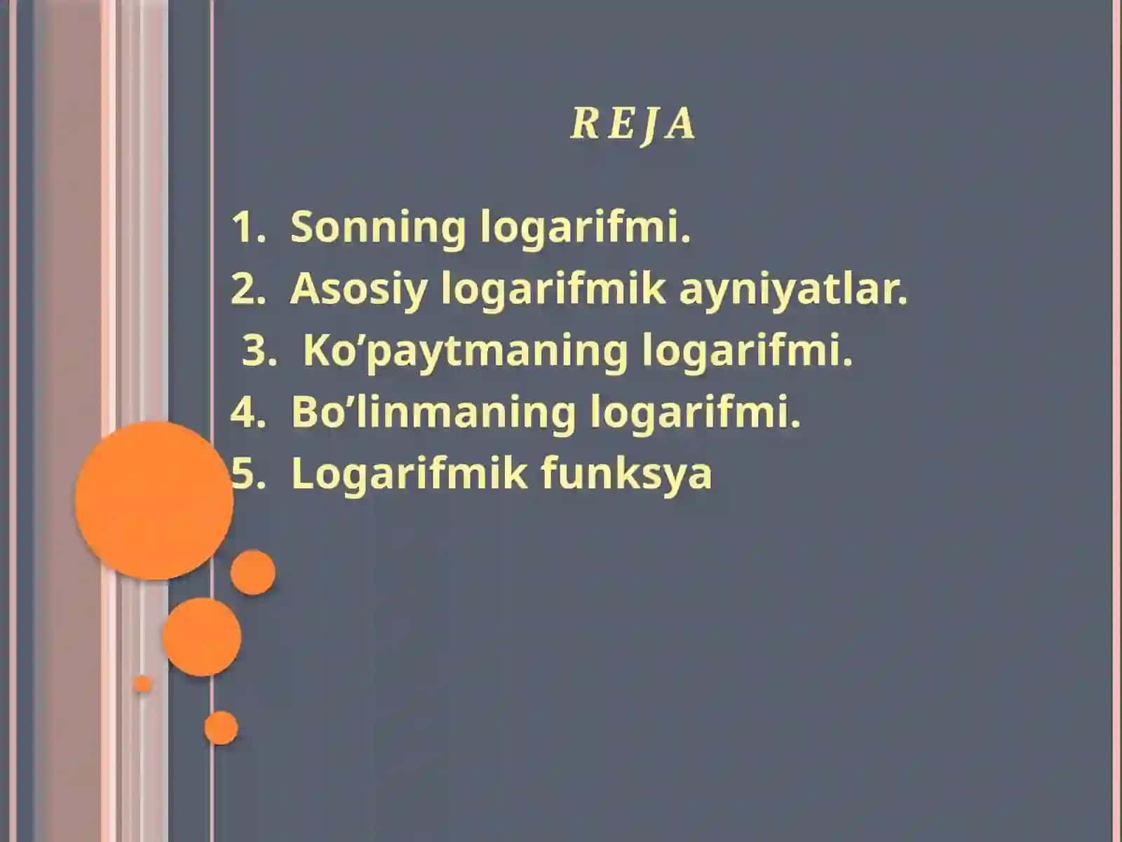 Logarifmik funksiya 2