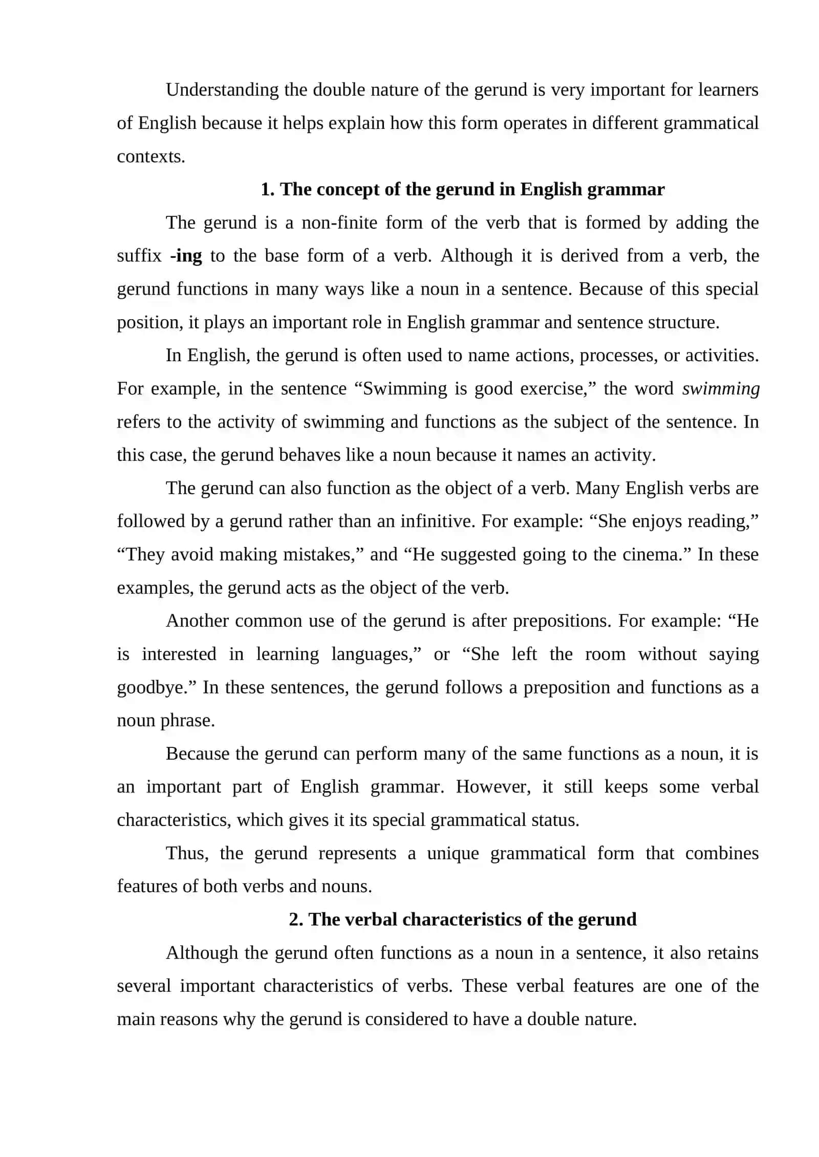 The Double Nature of the Gerund 2